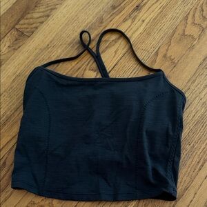Black/gray Strappy Crop Top Vitality